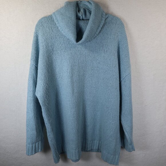 G.I.L.I. Oversized Cowl Neck Sweater Light Blue XL - Picture 1 of 7